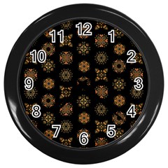 Pattern Mandala Ornate Ornamental Wall Clock (black) by danenraven