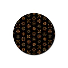 Pattern Mandala Ornate Ornamental Rubber Round Coaster (4 Pack) by danenraven