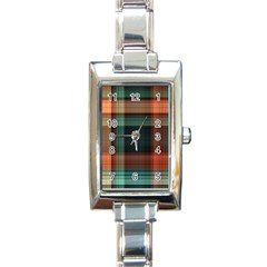 Plaid Tartan Checkered Tablecloth Rectangle Italian Charm Watch by danenraven