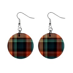 Plaid Tartan Checkered Tablecloth Mini Button Earrings by danenraven