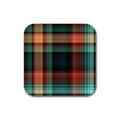 Plaid Tartan Checkered Tablecloth Rubber Square Coaster (4 Pack) by danenraven