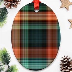 Plaid Tartan Checkered Tablecloth Oval Ornament (two Sides) by danenraven