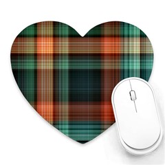 Plaid Tartan Checkered Tablecloth Heart Mousepads by danenraven