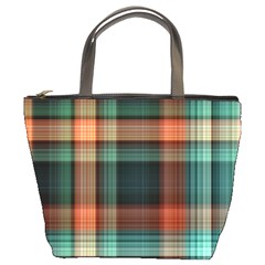 Plaid Tartan Checkered Tablecloth Bucket Bag by danenraven