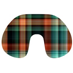 Plaid Tartan Checkered Tablecloth Travel Neck Pillow by danenraven