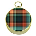 Plaid Tartan Checkered Tablecloth Gold Compasses Front