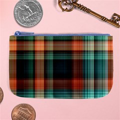 Plaid Tartan Checkered Tablecloth Large Coin Purse by danenraven