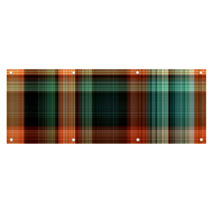 Plaid Tartan Checkered Tablecloth Banner and Sign 8  x 3 