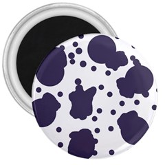 Illustration Cow Pattern Texture Cloth Dot Animal 3  Magnets by danenraven