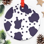 Illustration Cow Pattern Texture Cloth Dot Animal Ornament (Round) Front