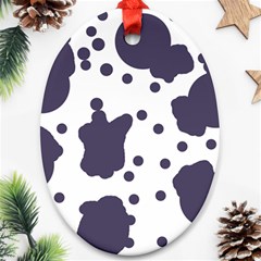 Illustration Cow Pattern Texture Cloth Dot Animal Ornament (oval) by danenraven