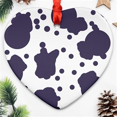 Illustration Cow Pattern Texture Cloth Dot Animal Ornament (heart) by danenraven