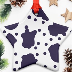 Illustration Cow Pattern Texture Cloth Dot Animal Ornament (star) by danenraven