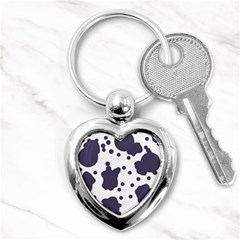 Illustration Cow Pattern Texture Cloth Dot Animal Key Chain (heart) by danenraven