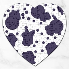 Illustration Cow Pattern Texture Cloth Dot Animal Jigsaw Puzzle (heart) by danenraven