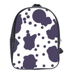 Illustration Cow Pattern Texture Cloth Dot Animal School Bag (large) by danenraven