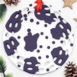 Illustration Cow Pattern Texture Cloth Dot Animal Round Filigree Ornament (Two Sides) Front