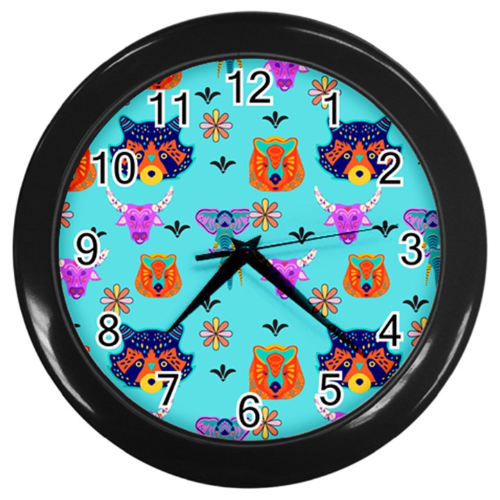 Illustration Design Gardening Texture Wall Clock (Black)