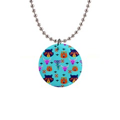 Illustration Design Gardening Texture 1  Button Necklace by danenraven