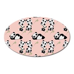 Pattern Panda Bear Oval Magnet