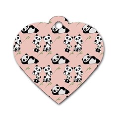 Pattern Panda Bear Dog Tag Heart (two Sides) by danenraven