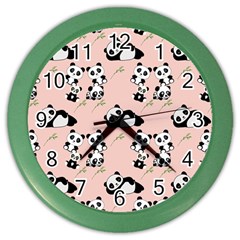 Pattern Panda Bear Color Wall Clock