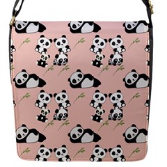 Pattern Panda Bear Flap Closure Messenger Bag (s) by danenraven