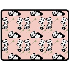 Pattern Panda Bear Double Sided Fleece Blanket (large)  by danenraven