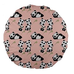 Pattern Panda Bear Large 18  Premium Flano Round Cushions by danenraven