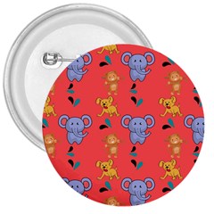 Illustration Elephant Cartoon Animal Monkey 3  Buttons by danenraven