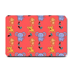 Illustration Elephant Cartoon Animal Monkey Small Doormat 