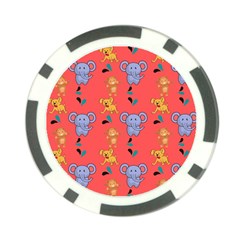 Illustration Elephant Cartoon Animal Monkey Poker Chip Card Guard by danenraven