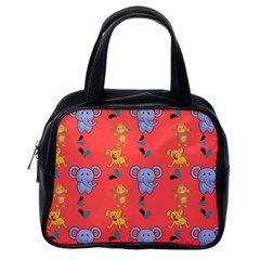 Illustration Elephant Cartoon Animal Monkey Classic Handbag (one Side) by danenraven