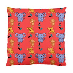 Illustration Elephant Cartoon Animal Monkey Standard Cushion Case (one Side) by danenraven