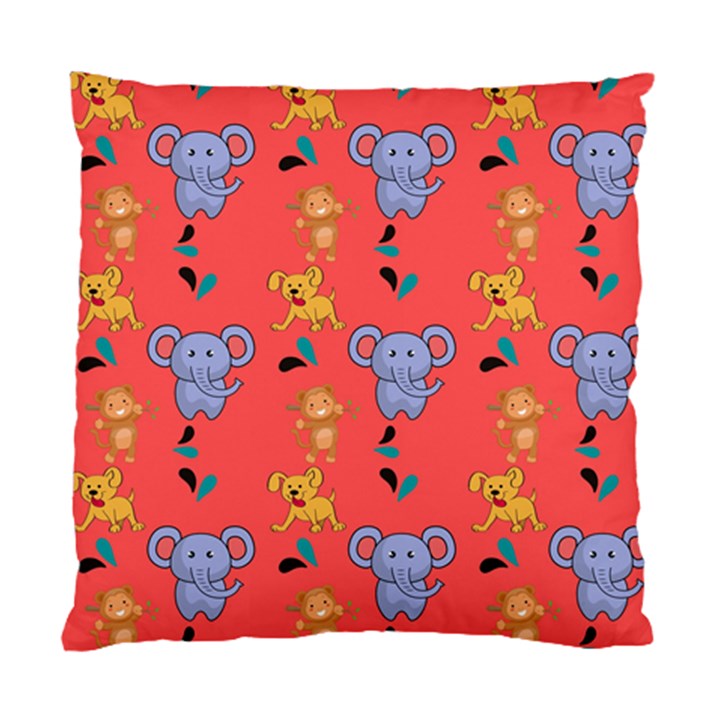 Illustration Elephant Cartoon Animal Monkey Standard Cushion Case (One Side)