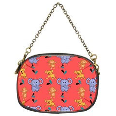 Illustration Elephant Cartoon Animal Monkey Chain Purse (two Sides) by danenraven