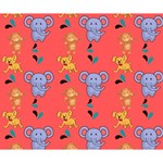 Illustration Elephant Cartoon Animal Monkey Deluxe Canvas 14  x 11  (Stretched) 14  x 11  x 1.5  Stretched Canvas