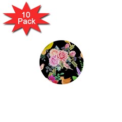 Illustration Bird Flower Floral Background 1  Mini Buttons (10 Pack)  by danenraven