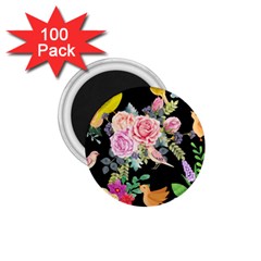 Illustration Bird Flower Floral Background 1 75  Magnets (100 Pack)  by danenraven