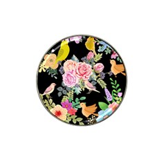 Illustration Bird Flower Floral Background Hat Clip Ball Marker (4 Pack) by danenraven