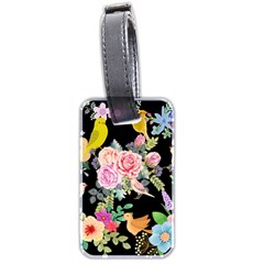 Illustration Bird Flower Floral Background Luggage Tag (two Sides) by danenraven