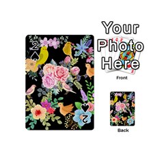 Illustration Bird Flower Floral Background Playing Cards 54 Designs (mini) by danenraven