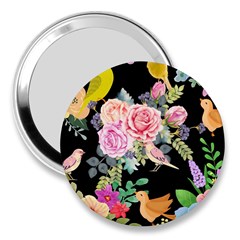 Illustration Bird Flower Floral Background 3  Handbag Mirrors by danenraven