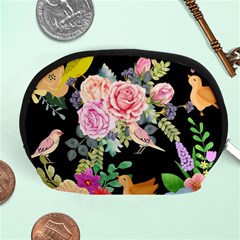 Illustration Bird Flower Floral Background Accessory Pouch (medium) by danenraven