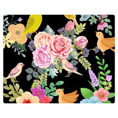 Illustration Bird Flower Floral Background Double Sided Flano Blanket (medium)  by danenraven