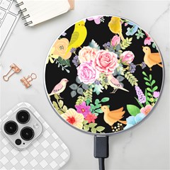 Illustration Bird Flower Floral Background Wireless Charger by danenraven