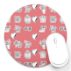 Stickers Hobbies Hearts Reading Round Mousepads by danenraven