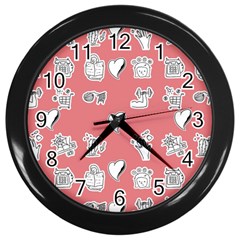 Stickers Hobbies Hearts Reading Wall Clock (black)