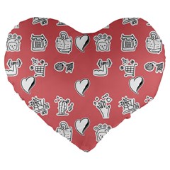 Stickers Hobbies Hearts Reading Large 19  Premium Flano Heart Shape Cushions by danenraven