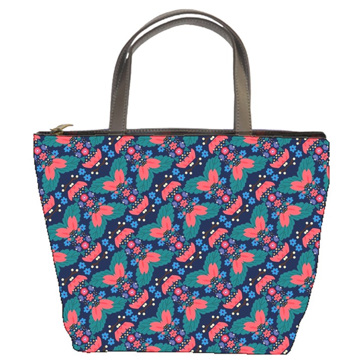 Illustration Tile Pattern Patchwork Bucket Bag